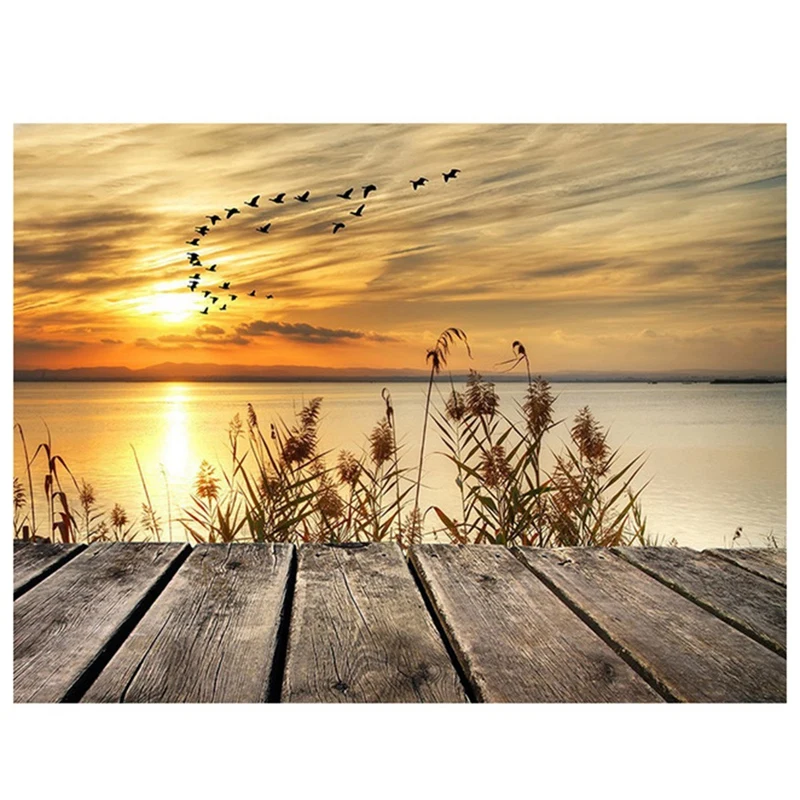 

Круглая алмазная живопись DIY Алмазная картина Набор для вышивания Закат Feiyan Алмазная картина