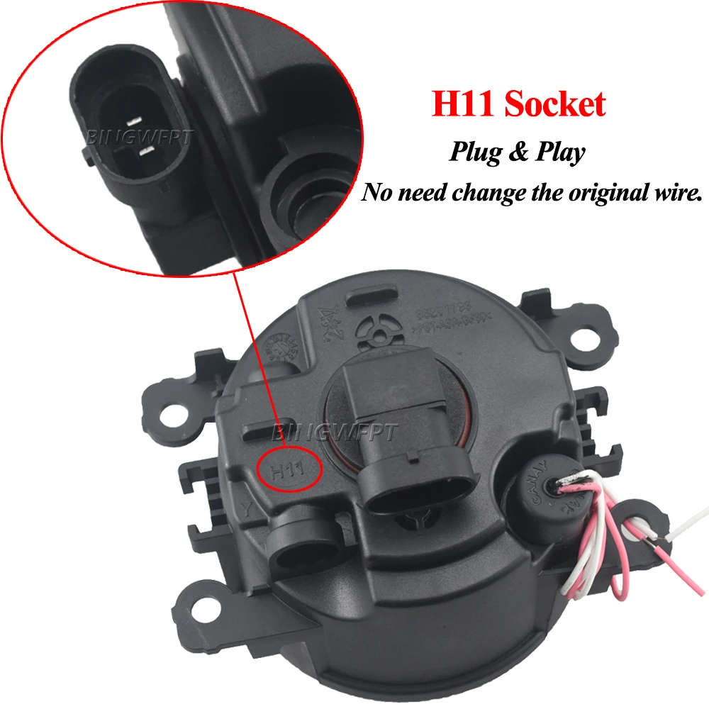 Angel Eye Fog Light Car LED Fog Lamp DRL 12V For Peugeot Partner Tepee 2012 2013 2014 2015 2016 2017 2018 2019 2020 2021 2022 view 3