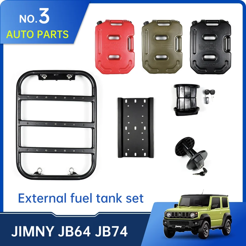 

Spare fuel tank For Suzuki Jimny JB64 Sierra JB74W 2019 2022 Auxiliary 6L 10L Fuel Tank Window extension bracket installation