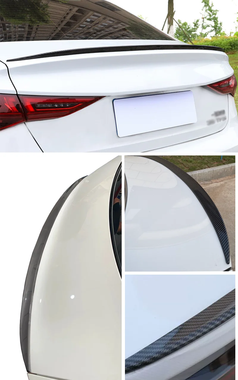 Für Audi Zubehör A4 B8 B9.5 B5 B6 B7 Limousine 2004+ Auto Heckspoiler Flügel Hochglanz Schwarz Weichplastik Karosserie-Kit – Detail 5