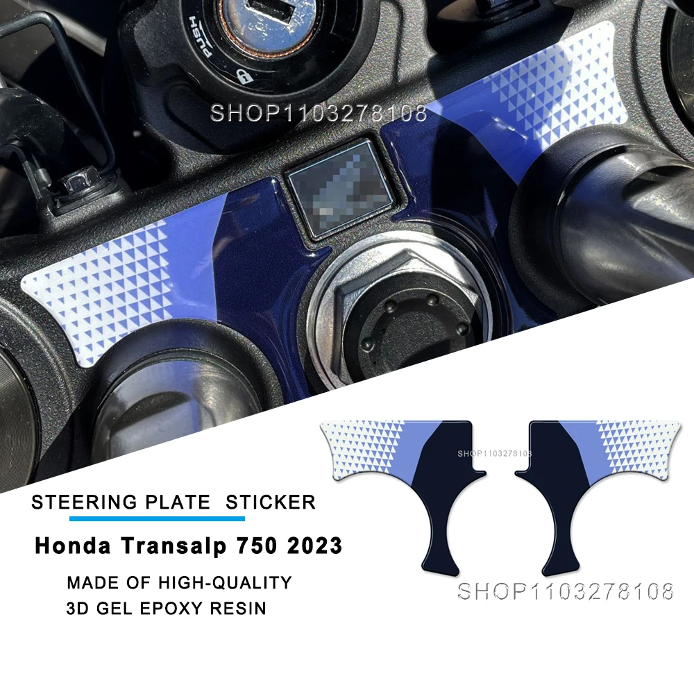 For Honda Transalp 750 2023 Motorcycle Tank Protection Plate Steering stickers 3D Gel epoxy resin Decoration waterproof Sticker