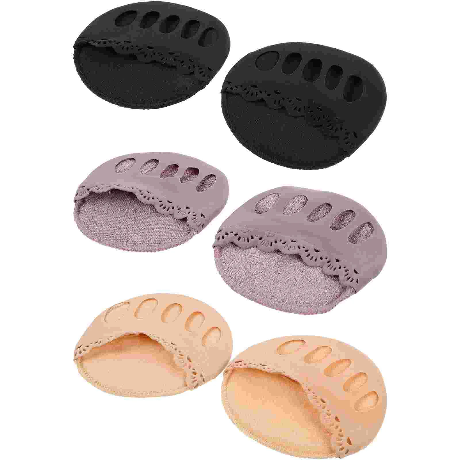 3 Pairs Womens Socks Lace Five Toe Spacer Stretchers for Spacers Alignment Sole Pad Separator Spreaders Miss Women's