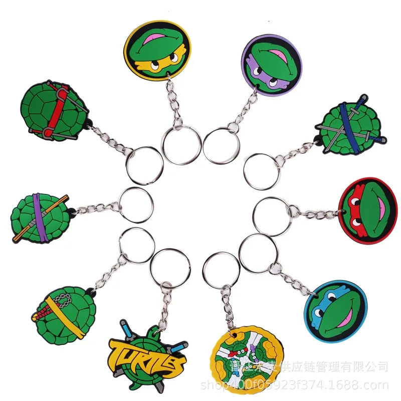 10 Stijlen Cartoon Ninja Turtle Pvc Pop Auto 'S Sleutelhanger Voor Mannen En Vrouwen Universele Decoratieve Producten Accessoire Cadeau