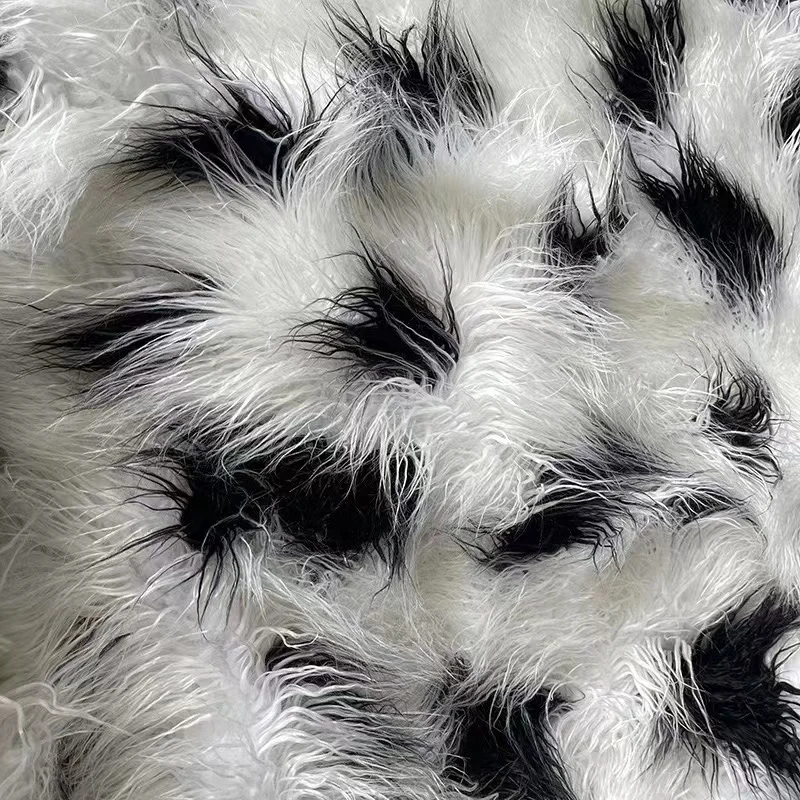 Faux Fur Long Pile 2 Tone Shaggy Jacquard Pattern Fabric,Cosplay, Boots, Caps, DIY Fur Fabric,160cm Wide, Sold by Yard