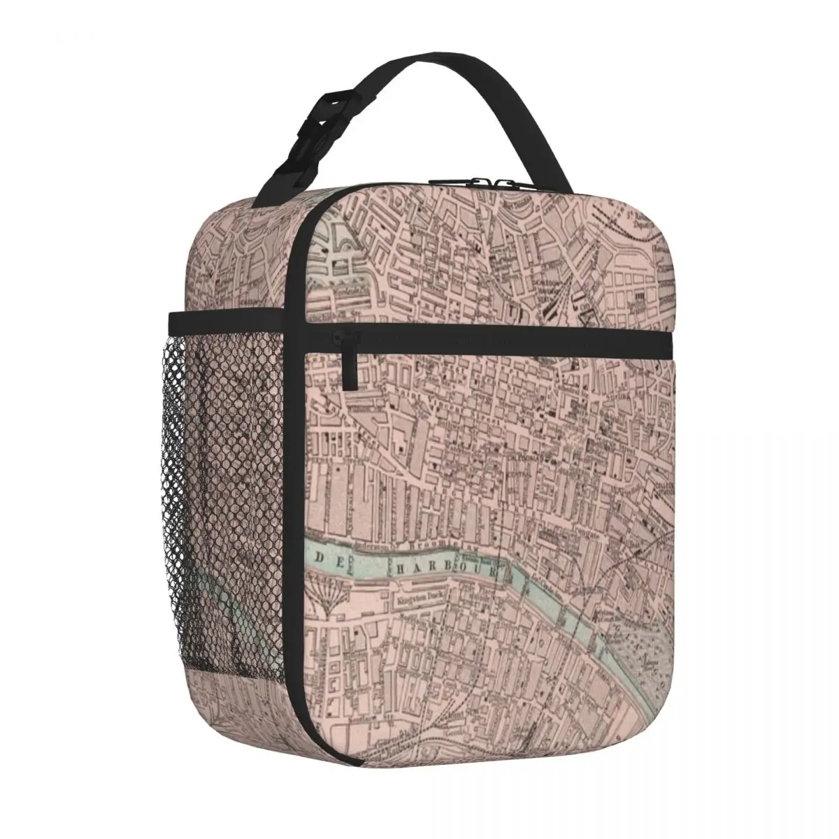Hot Sale Vintage Map Of Glasgow Scotland (1901) Watercolor Lunch Carrier Office Outdoor Lunch Neoprene Lunch Bag