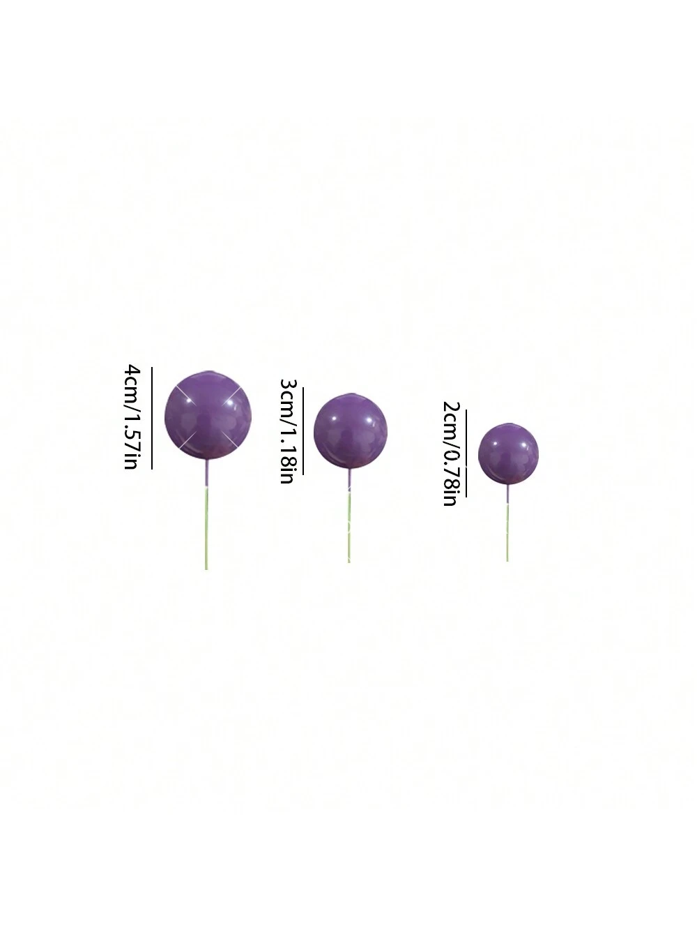 10 Stück Lila Ballon-Kuchenaufsätze Set Mini-Ballon-Sticks für Geburtstag Hochzeit Party Kuchendekoration – Detail 4