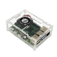 Acrylic Case for Raspberry Pi 4 Box Transparent Shell with Cooling Fan Heat Sink Clear Enclosure for Raspberry Pi 4 Model B