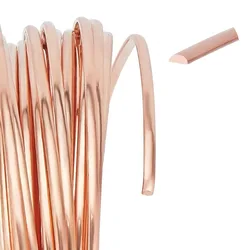 1Bundle 23 Gauge 20 Feet Half Round Copper Wire 0.6mm Wide Bare Copper Beading Wire for Crafts Making Supplies