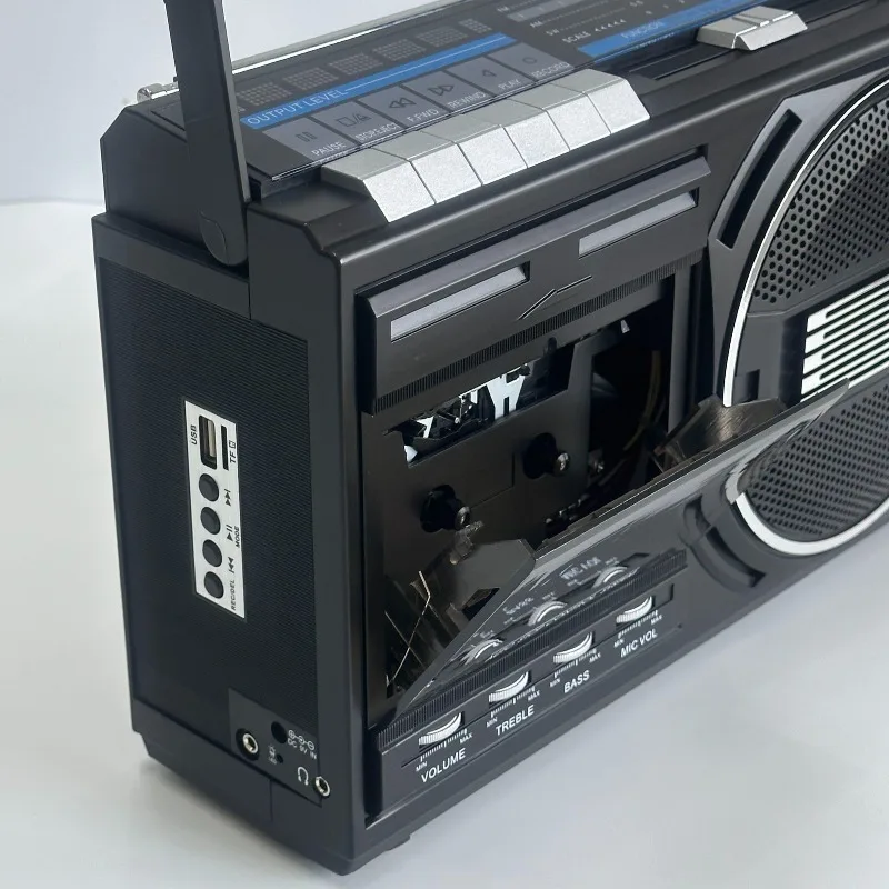Retro recorder multi-functional desktop ornament, support wireless playback, insert card playback