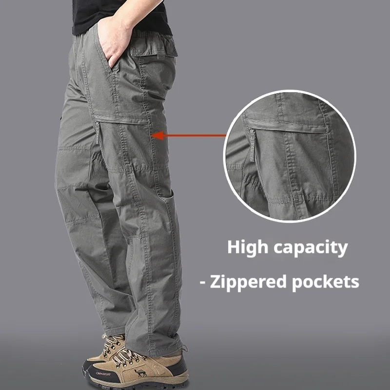 Spring Autumn Men's Casual Sweatpants Loose Oversized Cargo Pants Straight Leg Pants Outdoor Straight Leg Youth