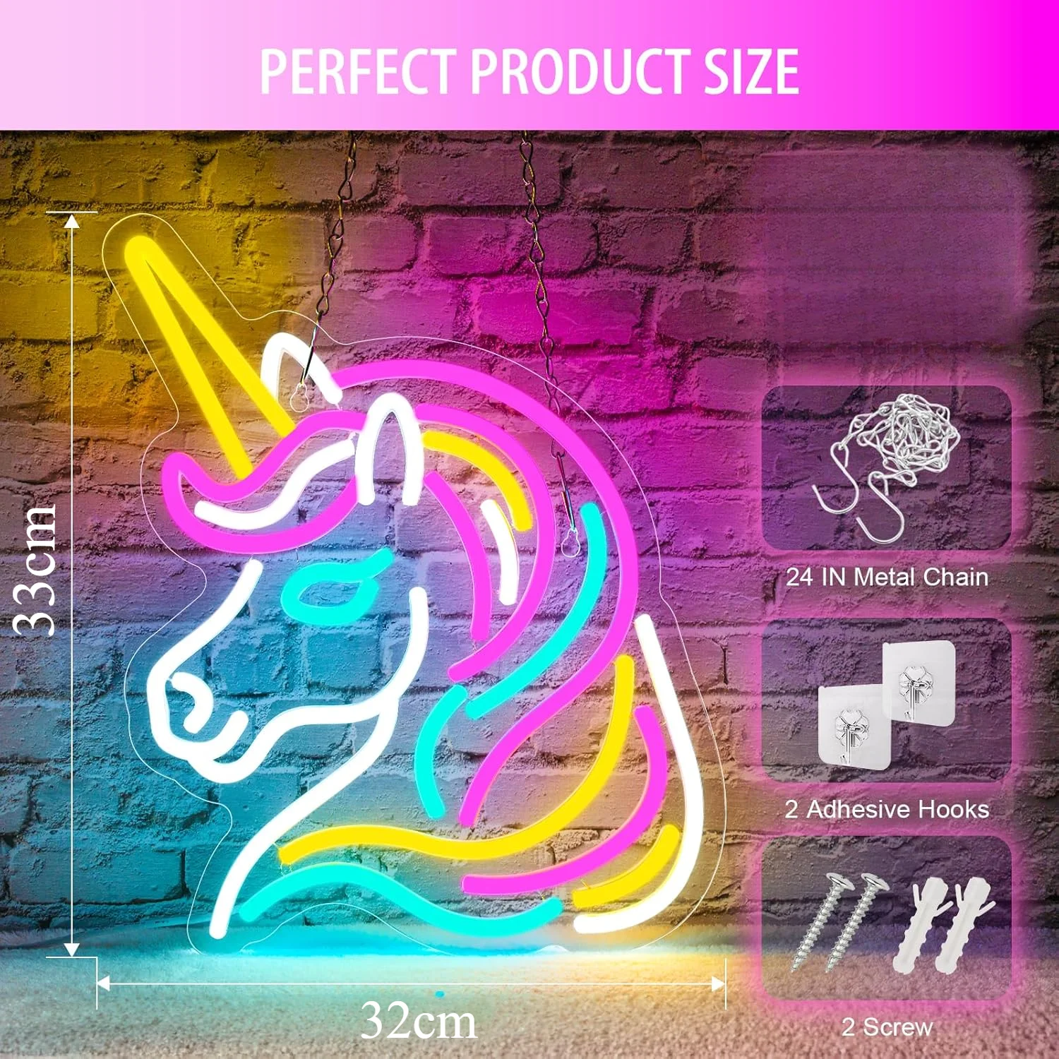 Unicorn Neon Sign Colorful Unicorn Neon Lights For Girls Room USB Led Signs Bedroom Wall Decor Room Birthday Party Gifts Lights