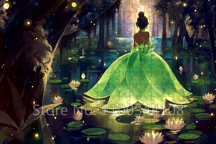 Disney 300/500/1000 Pieces Puzzles The Princess and The Frog Jigsaw Puzzle Educational Toys for Children Intellectual Game Gifts