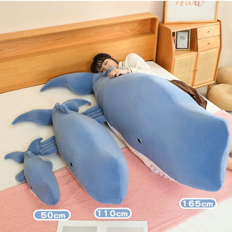 40-110cm Cute Sea Fish Sperm Whale Plush Toys Abyssal Animal Doll Pillow Stuffed Soft Cushion Creative Girlfriend Gifts