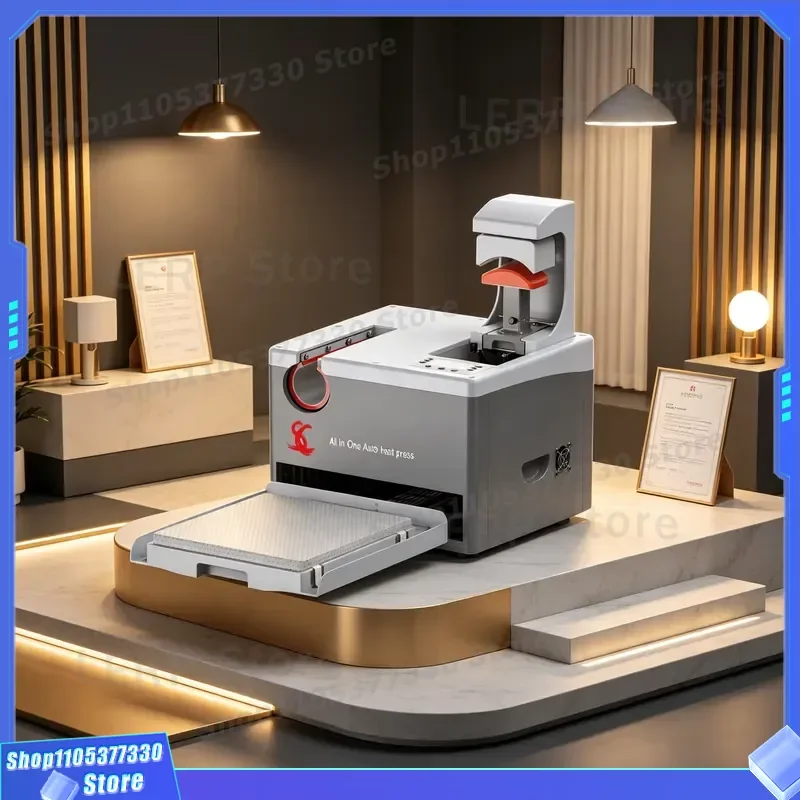 3 in 1 Automatic Heat Press Machine for T Shirt Mug Hat Sublimation Transfer Printer Commercial Household Multi Functional