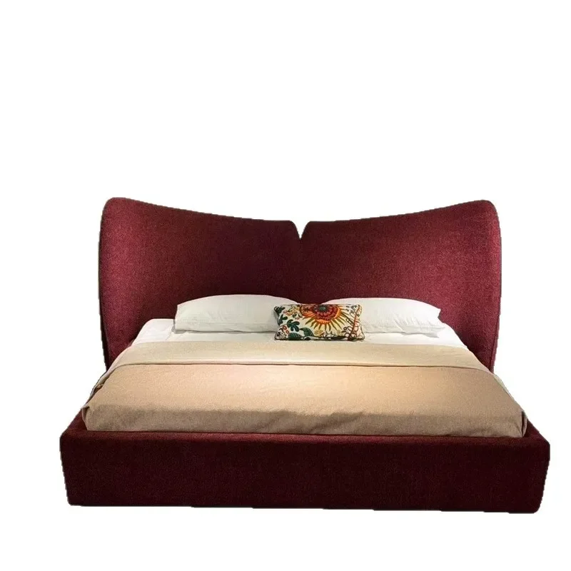 1.8x2m Double Bed Frame 3cm Pine Slats Scratch Resistant Silicone Leather Upholstered Minimalist Italian Style Master Bedroom