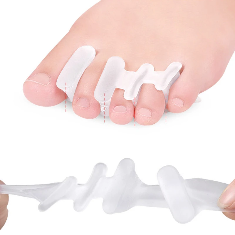 

16pieces=8pairs Gel Overlapping Hallux Valgus Hammer Toe Splitter Feet Care Insole Silicone Separators Correction Orthopedic