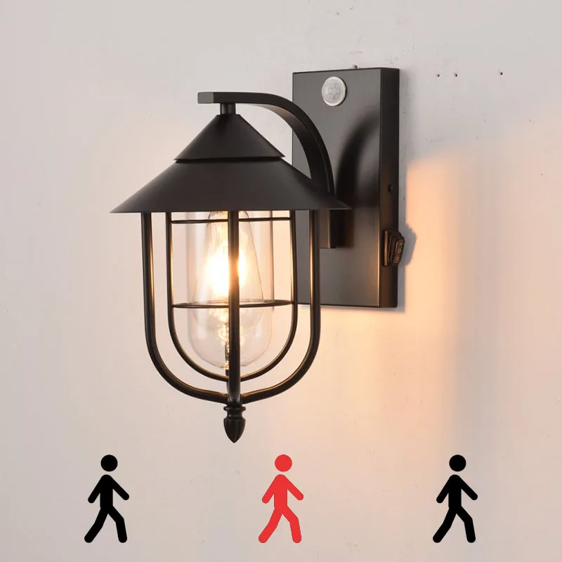 โคมไฟติดผนังภายนอกพร้อมเซ็นเซอร์ตรวจจับความเคลื่อนไหว ไฟ LED กันน้ำ สำหรับสวน ระเบียงบ้าน ทางเดิน ตกแต่งบ้าน