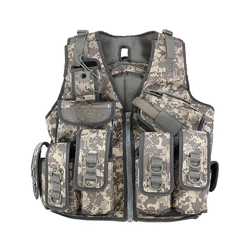 سلامة مزدوجة في الهواء الطلق التخييم الصيد حقيبة ترحال التكتيكية على ظهره سترة حقيبة متعددة الأغراض الرجال التكتيكية على ظهره #3