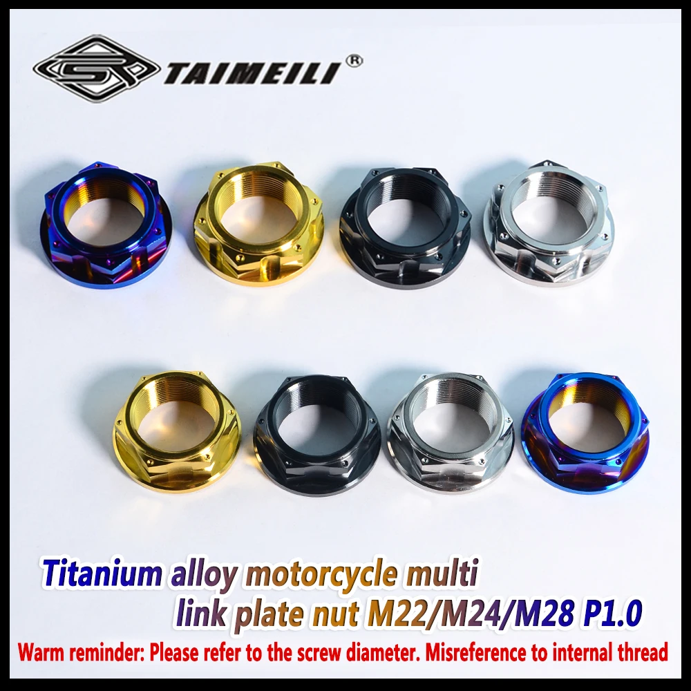 TAIMEILI Titanium Alloy Nut M22/M24/M25/M28 P1.0 Suitable for Motorcycle Multi Panel Samsung Nut
