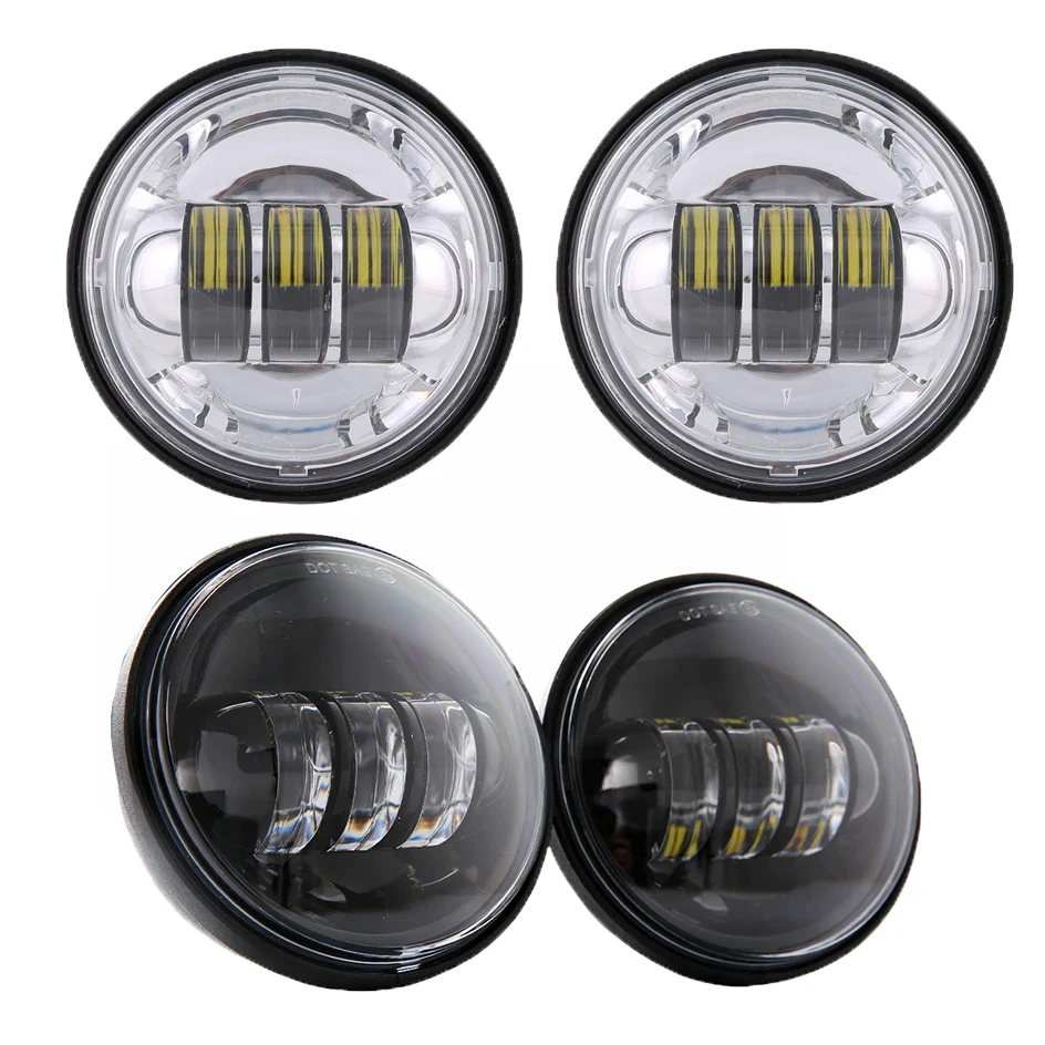 1 Pair 4.5“ 4 1/2 inch Motorcycle LED Fog Passing Auxiliary Light For Yamaha Classic FLHR Road King Dyna 4.5Inch LED Fog Light