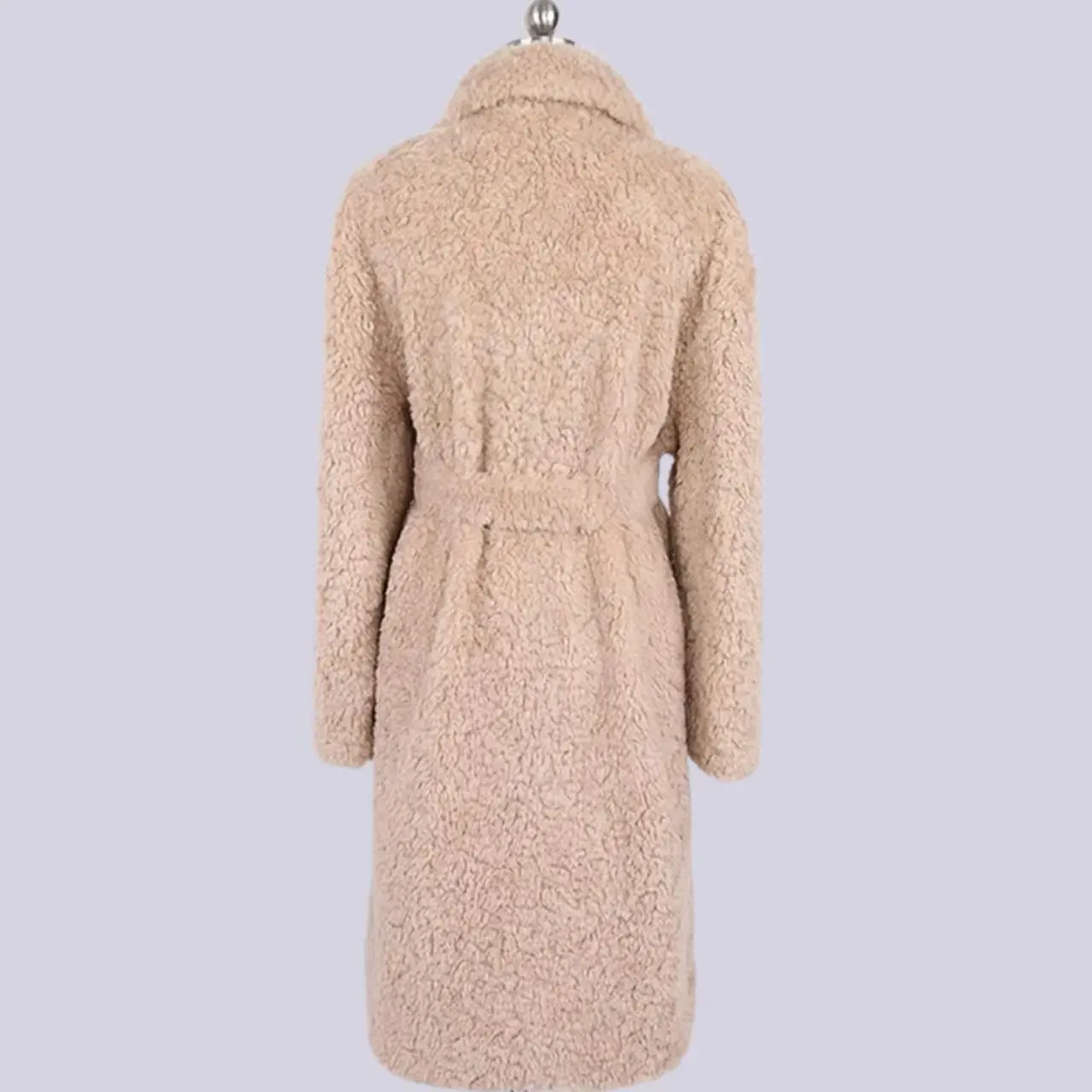 2026 Autumn Winter Long Oversized Khaki Thick Warm Fluffy Fuzzy Faux Fur Coat Women Sashes Loose Casual Furry Overcoat