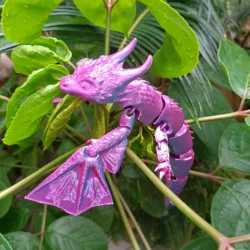 1pc 3D printed blue purple flying dragon, realistic active joints, fantasy style home decoration ornament toy