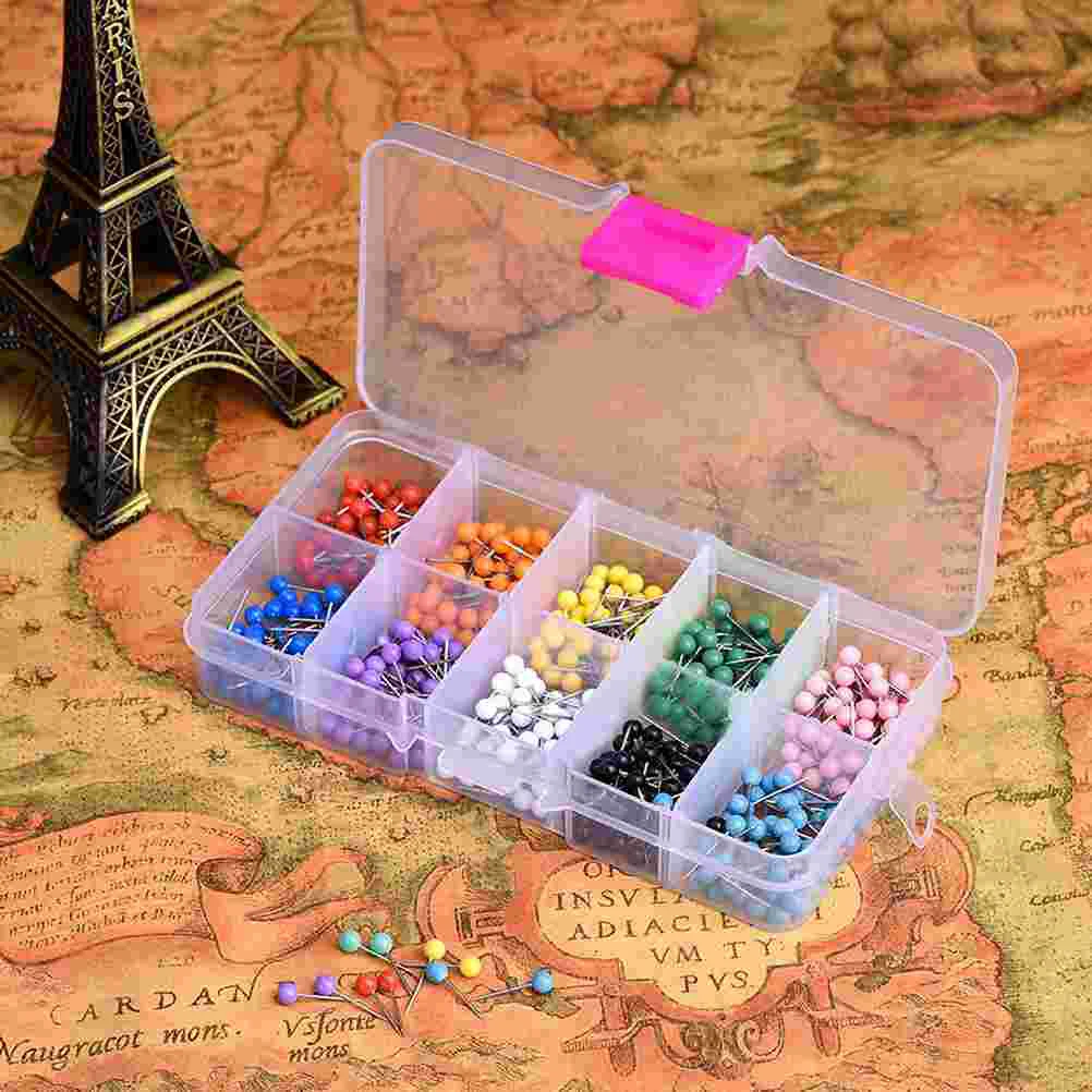 500pcs Colored Thumbtack Plastic Colorful Drawing Pin Push Pin Set for Maps Calendar 10 Different Colors