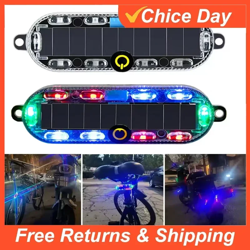

Solar Power Mortorcycle LED Warning Light Car Night Ride Tail Light Anti-rear Strobe Light for Motorcycle Electric Bicycle Amagi