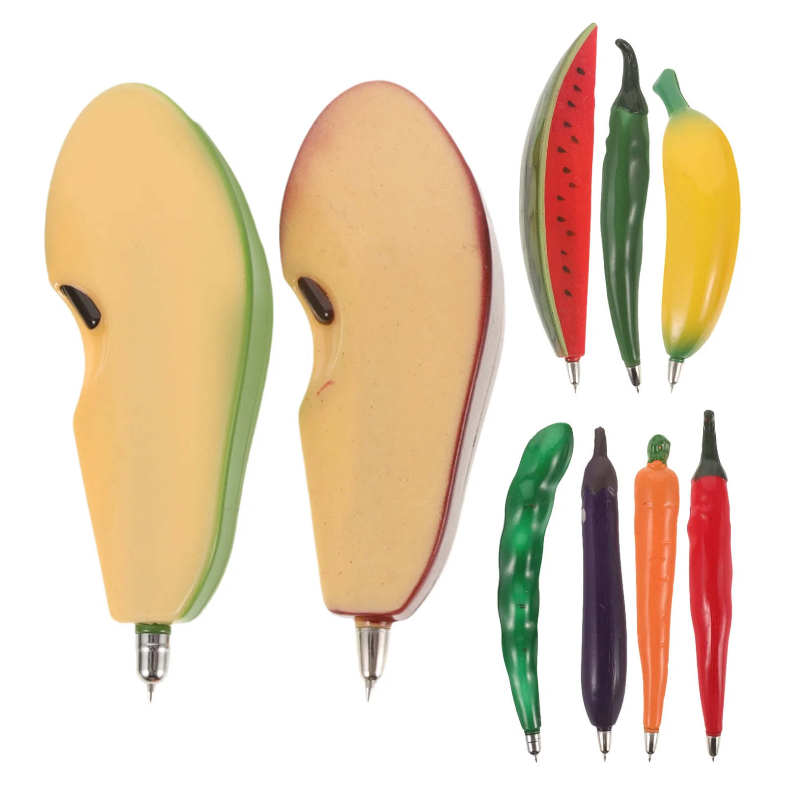 

9Pcs Creative Fruit Ballpoint Pens Smooth Writing Lifelike Vegetable Style Portable for Students School Ballpoint Pens