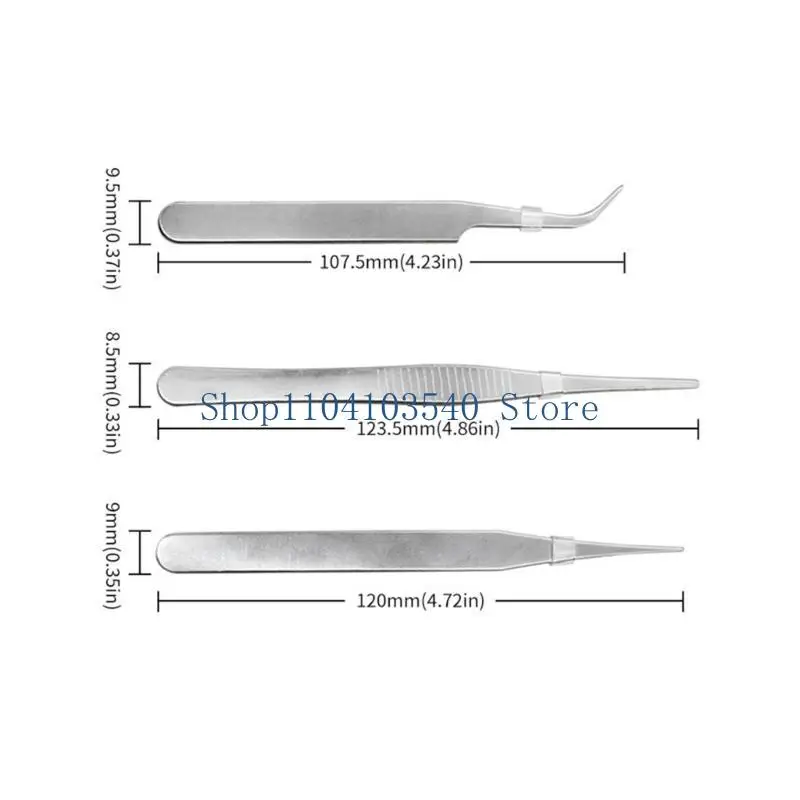 02DC Tweezers Set Soldering Electronic Chips Removal Repair Forceps Model Making Tool