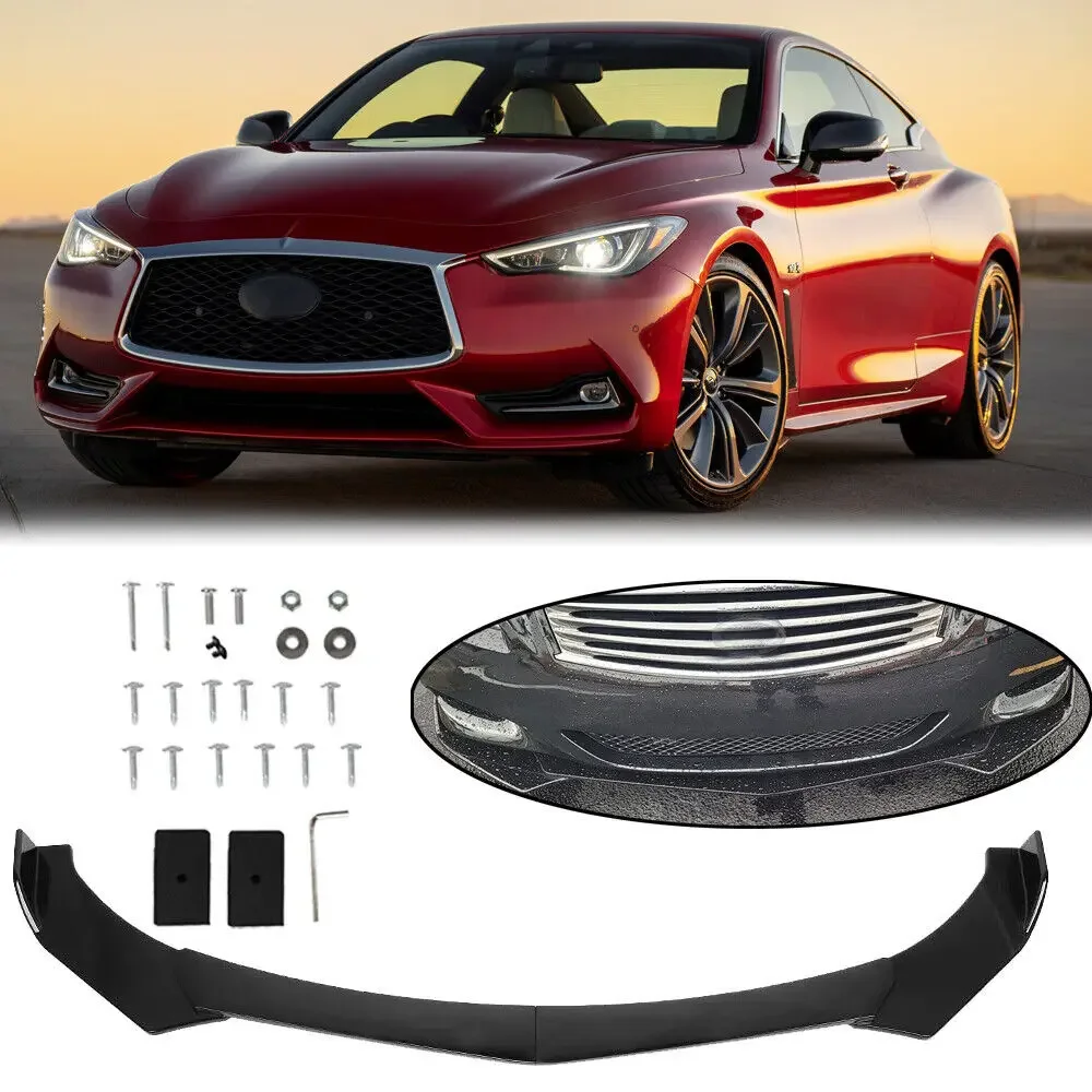 

4PCS Car Front Bumper Lip Body Kit Canard Lip Diffuser Spoiler Anti Scratch Guard For INFINITI G G20 I30 I35 Q60 Q50 Q45