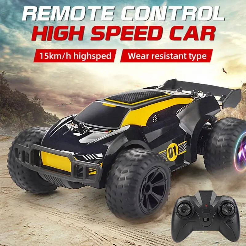 

2.4G Kids RC Car 15km/H High Speed Drift USV Climbing Stunt Dumper Off-Road Vehicle Model With Lights Children's Toy Boy Gift