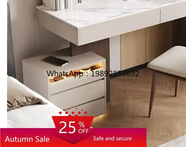 

desk high-end small apartment bedroom solid wood telescopic mobile bedside table computer table makeup integrated