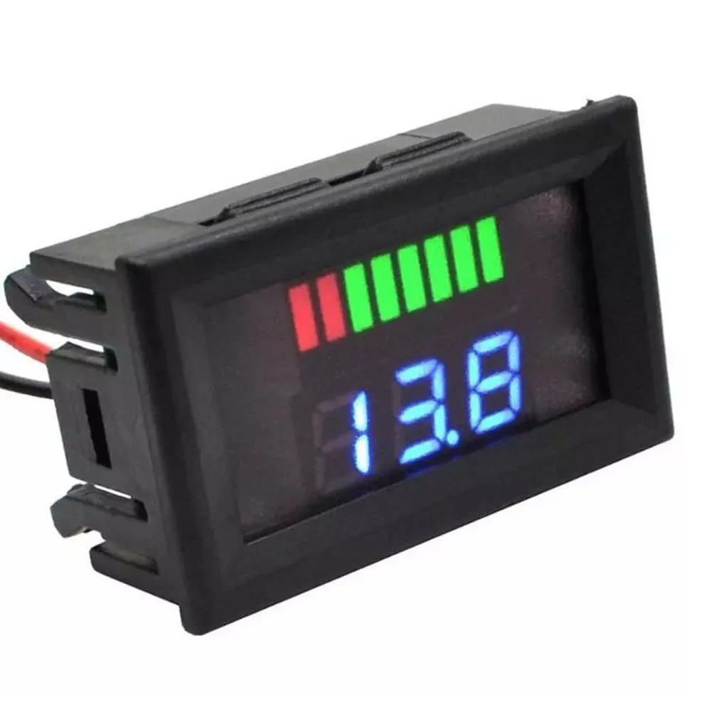 LED Digital Voltmeter Battery Gauge for 12V 24V 36V 48V 60V 72V Vehicles Voltage Meter for Car Marine Motorcycle