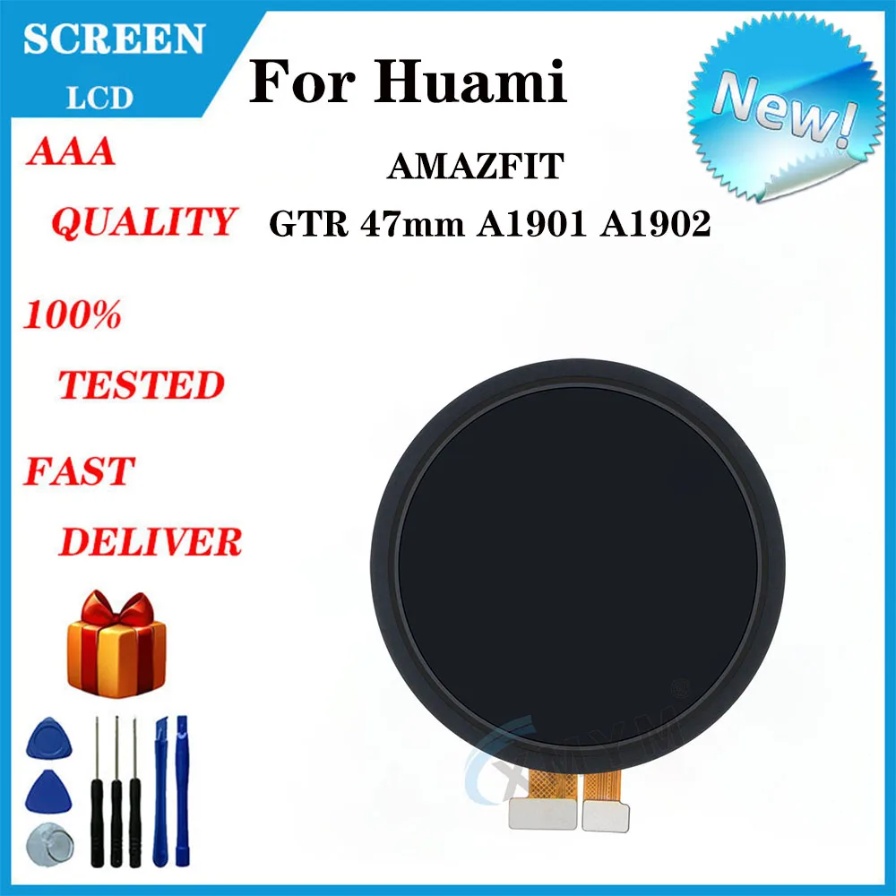 For Amazfit GTR 47mm A1901 A1902 Smartwatch LCD Display + Touch Panel Digitizer For Huami Amazfit GTR 47mm LCD Amoled Display