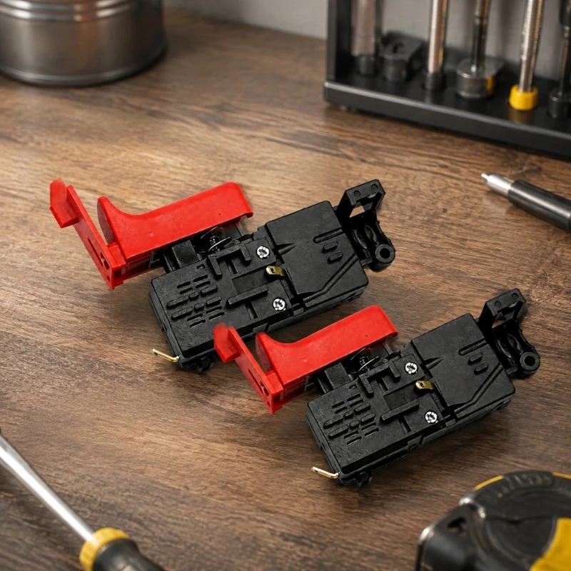 Power Tool On-Off Switches Replacement 2 Pack, Black Housings with Red Actuators, Metal Contacts for GBH2-26DE GBH 2-26E M4YD