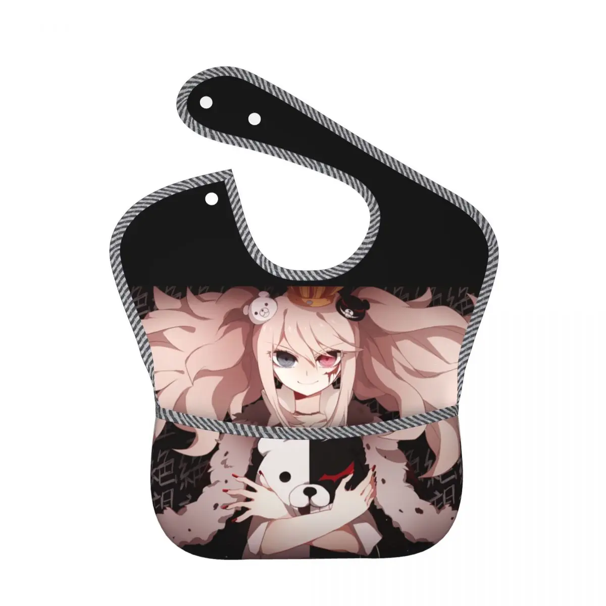 Danganronpa Monokuma bavaglini per neonato o ragazza, bavaglino regolabile bavaglino per neonati e bambini per mangiare, tessuto impermeabile