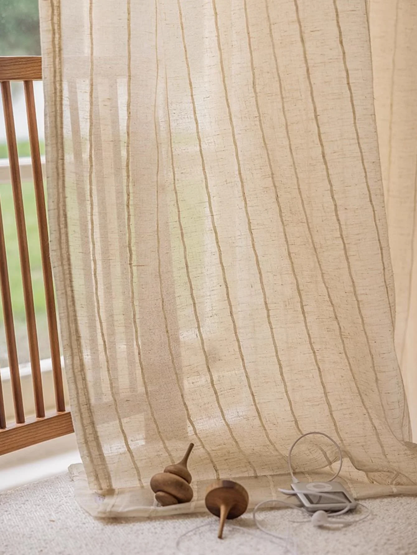 Japanese Zen style translucent and non translucent linen style gauze curtain