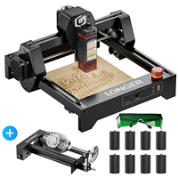 RAY5 mini 2.5W Laser Engraving Machine + Rotary Roller KIT + 8 pcs Raiser Tools + Protective Goggles DIY Wood Leather Engraver