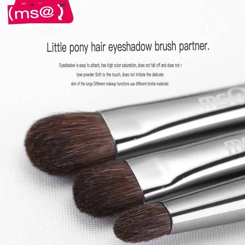 MSQ 11-Piece Makeup Brush Set Professional Animal Hair Eyeshadow Application Tools Complete Set for Makeup Artists And Beauty En