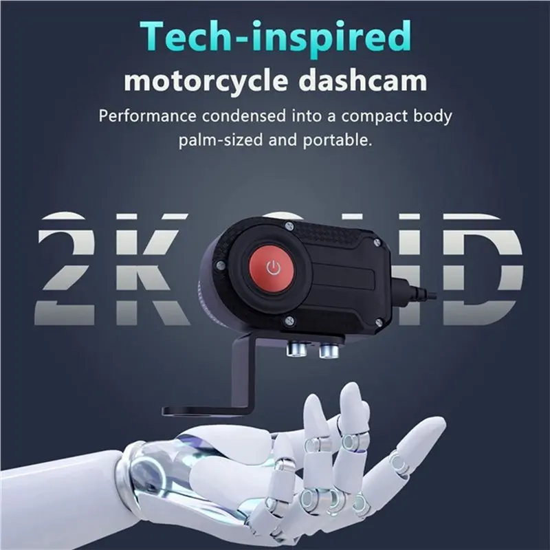 2X 2K HD Wifi Motorcycle Driving Dash Cam DVR Camcorder IP66 Waterproof Loop Recording Video Recorder Dash Cam