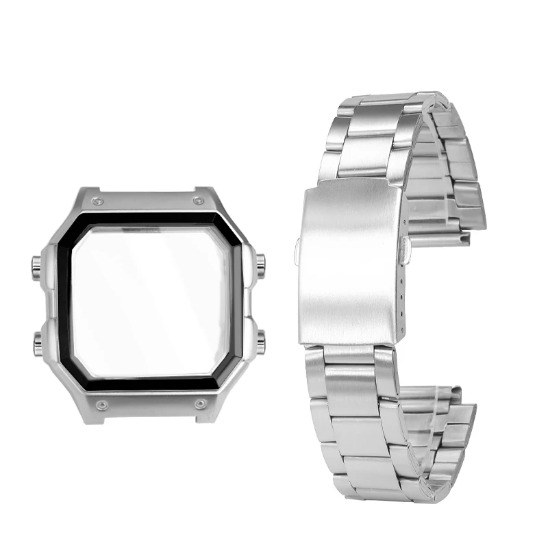 Mod Kit AE1200 For 3299 Casio AE-1200 case AE-1300 Stainless Steel Bracelet Silver Black Gold black bezel Strap 1200 Watch Parts