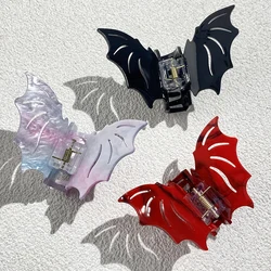 Funny Halloween Acrylic Bats Hair Claw Clip For Women Girls Personality Red Black Colorful Animal Hairpins Hair Accessories Tool