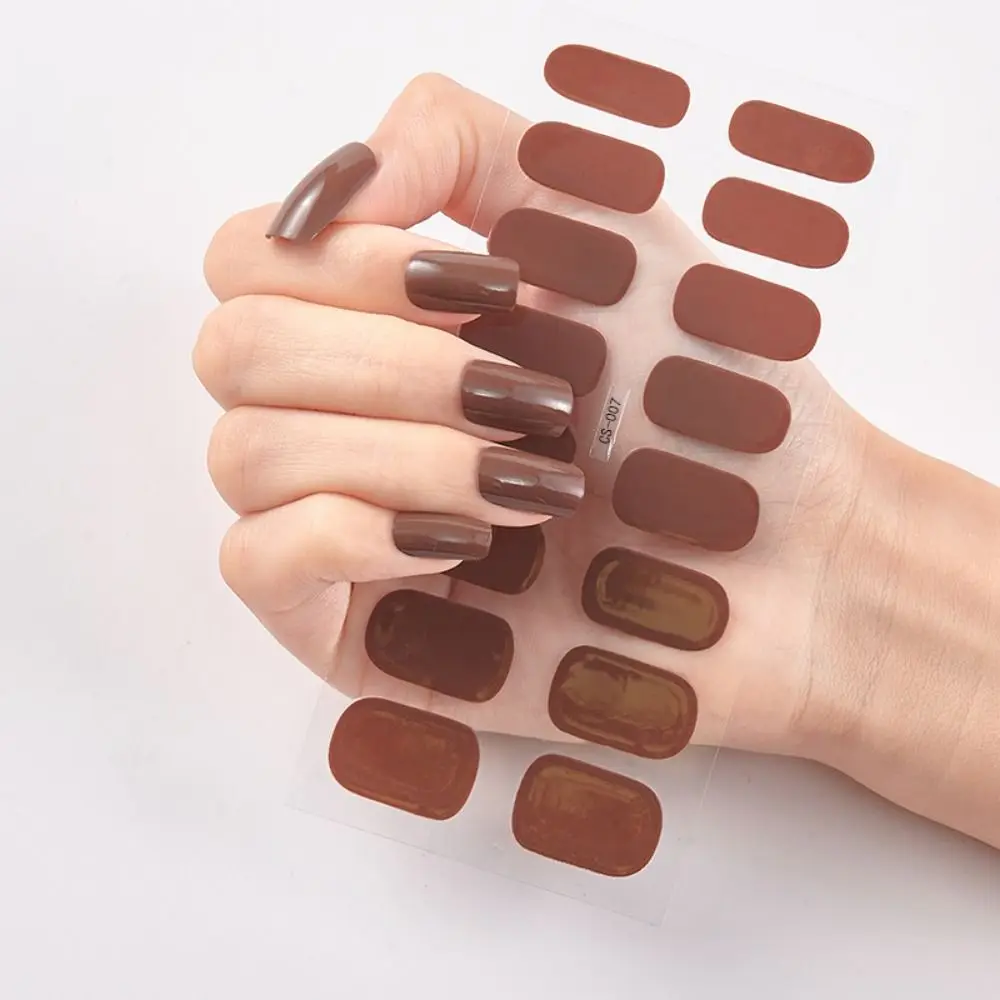 Self-Adhesive Nail Stickers Nail Art Decoration Full Cover Nail Wraps Glitter Powder Gradient Color Nail Polish Sticker