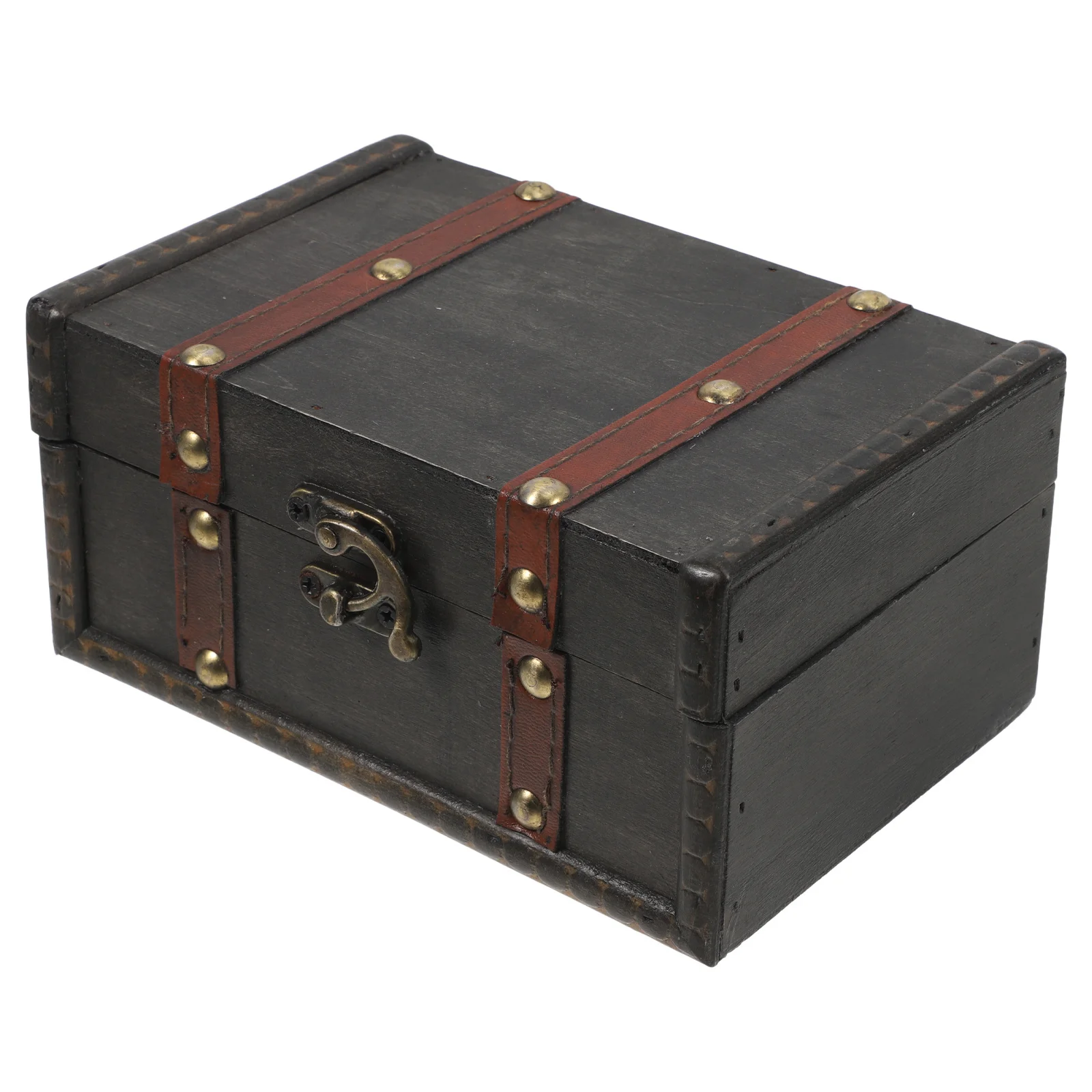 Caja de almacenamiento Vintage de madera, Cofre del Tesoro pequeño, tapa Rectangular, organizador de joyería decorativo, caja de recuerdos nupcial para decoración del hogar