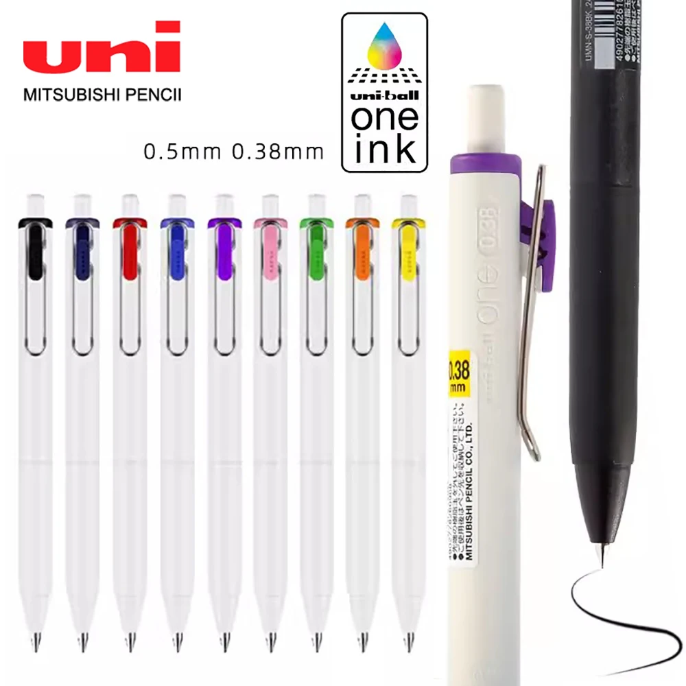 Japan UNI Gel Pen Uniball Color One Water-based Pen UMN-S Drawing Small Thick Core Carbon Bullet Ballpoint Pen Office Stationery