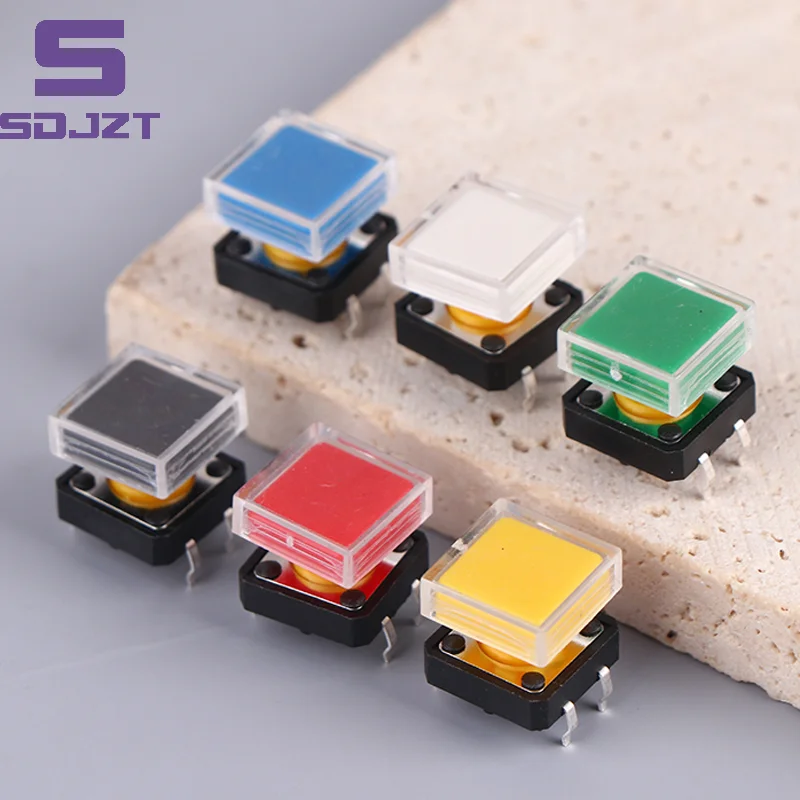 10set Tactile Push Button Switch Momentary Tact +A14 Color Hat 10pcs + Transparent Cap 10pcs Momentary Tact Touch Micro Switch