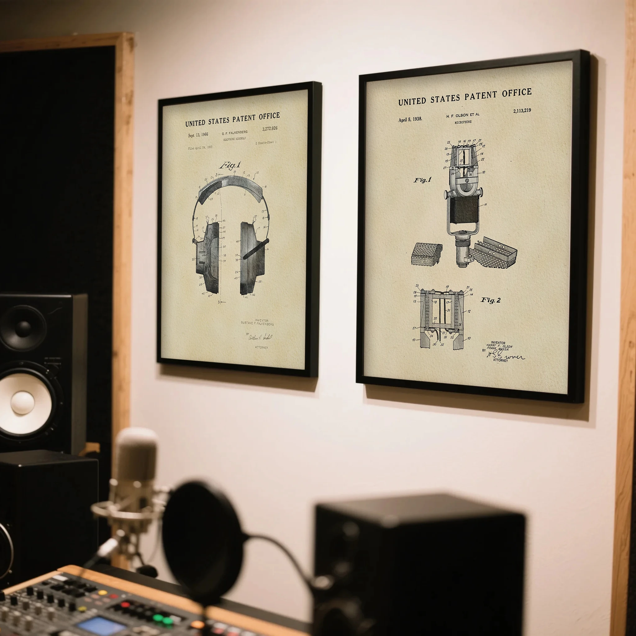 Music Equipment Patent Art Prints Vintage Industrial Style Posters Guitar Saxophone Canvas Painting Music Studio Wall Decor