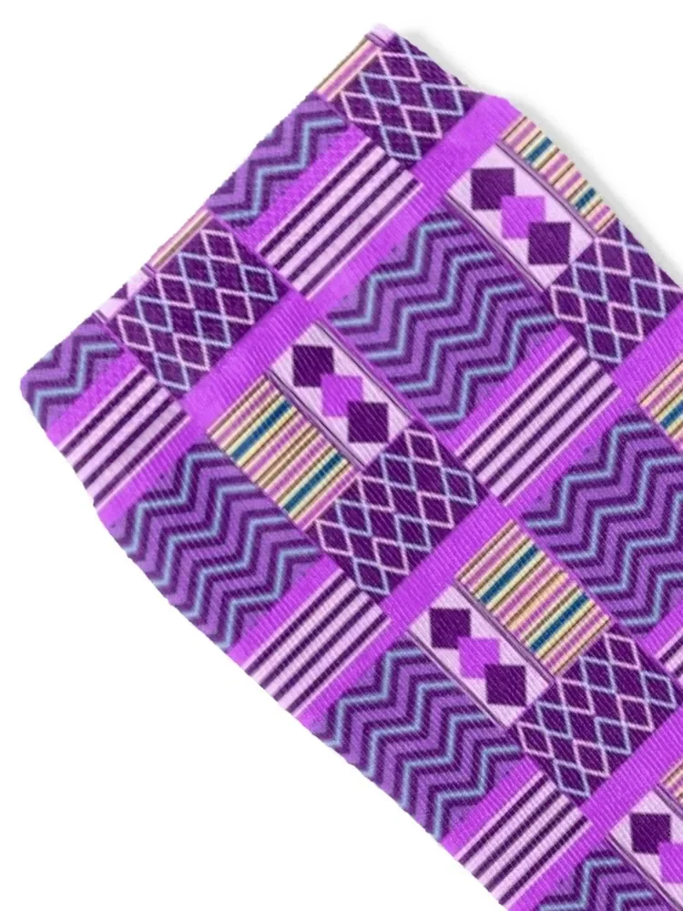 Purple Kente Inspired Print Socks christmas gifts soccer anti-slip Stockings Socks For Man Women's