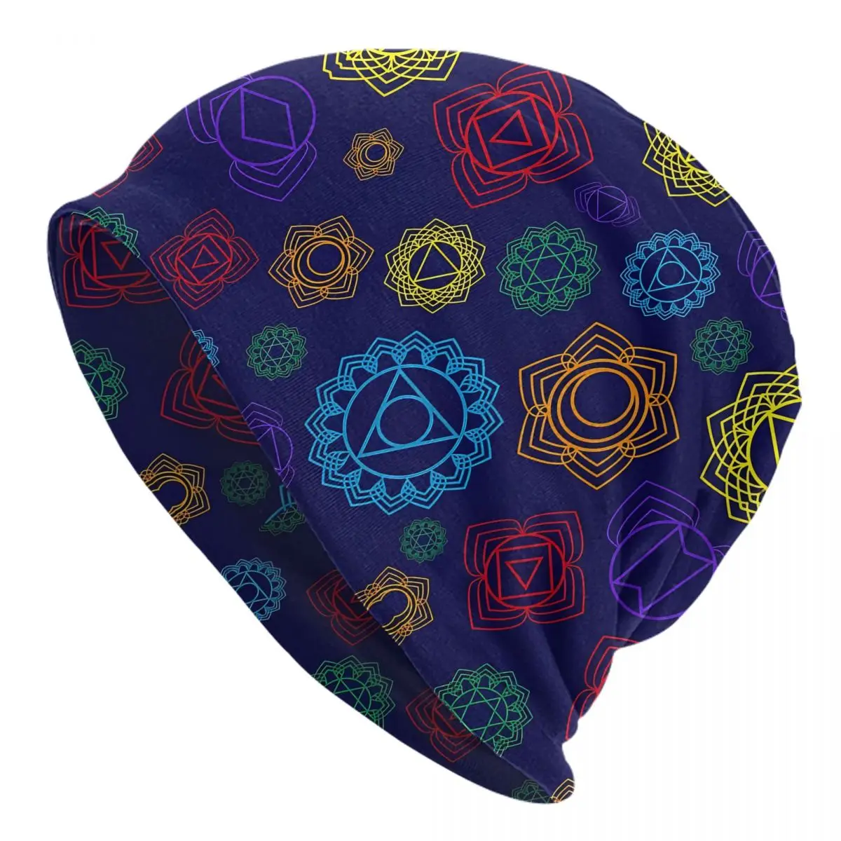 7 Chakra Mandalas Photographic Print Unisex Bonnet Thin Windproof Double Layer Hats For Men Women